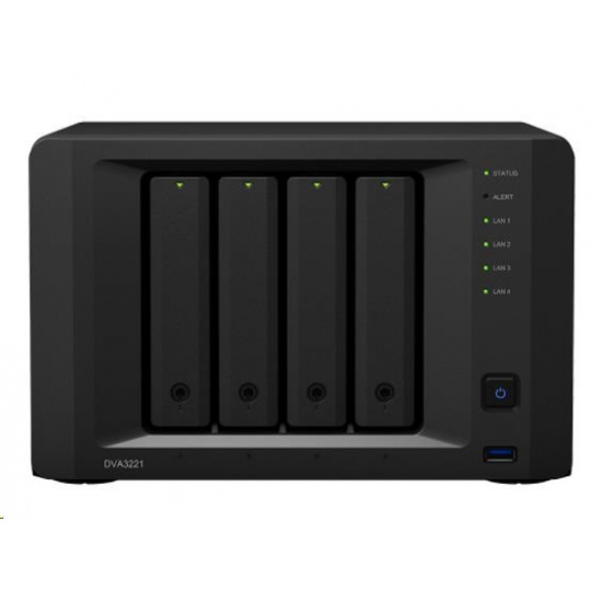 Synology DVA3221 (4C/AtomC3538/2,1GHz/8GBRAM/GTX1650/4xSATA/3xUSB3.2/4xGbE)