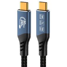 PREMIUMCORD Kabel USB4™ Version2.0 80Gbps 16K@60Hz 240W Thunderbolt 3 a 4 kabel 0,8m PREMIUMCORD Kabel USB4™ Version2.0 80Gbps 16K@60Hz 240W Thunderbolt 3 a 4 kabel 0,8m