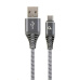 GEMBIRD Kabel USB 2.0 AM na Type-C kabel (AM/CM), 1m, opletený, šedo-bílý, blister, PREMIUM QUALITY