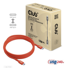 Club3D Kabel USB2 Type-C Bi-Directional USB-IF Certifikovaný 480Mb, PD 240W(48V/5A) EPR M/M 3m Club3D Kabel USB2 Type-C Bi-Directional USB-IF Certifikovaný 480Mb, PD 240W(48V/5A) EPR M/M 3m